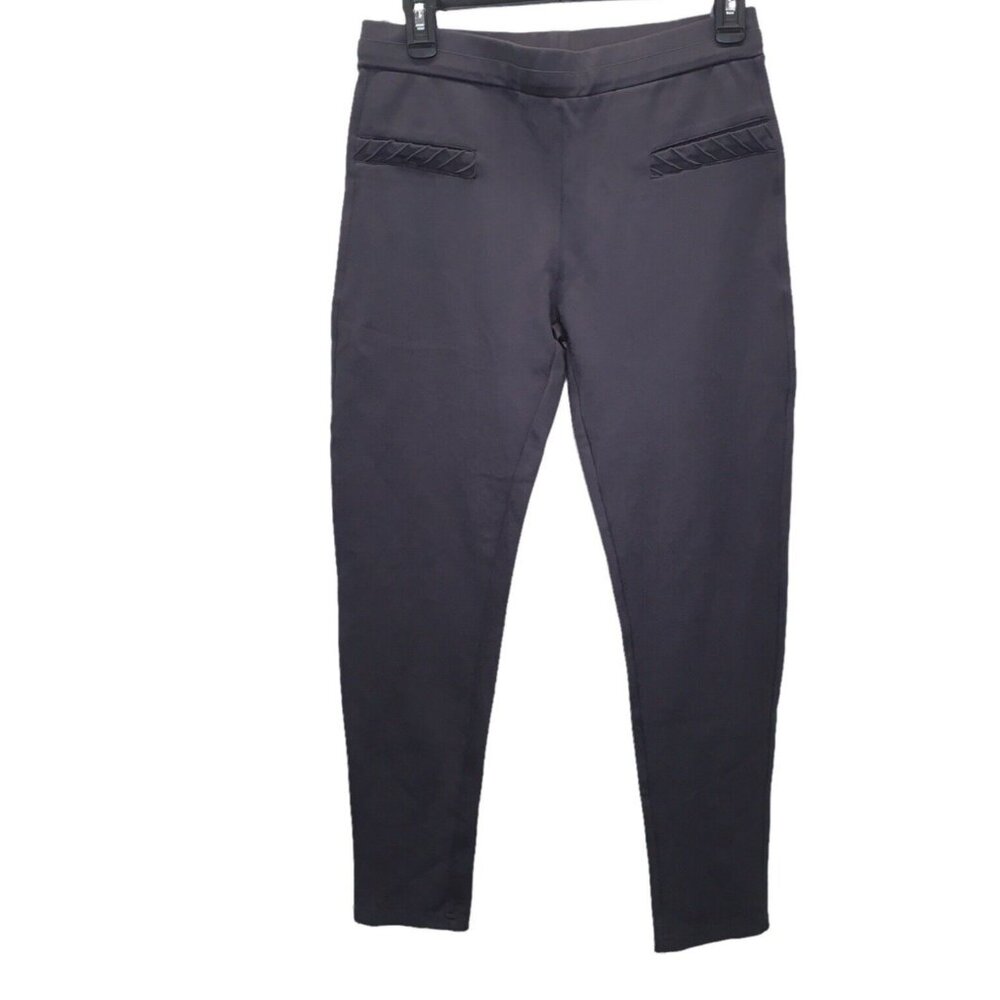 The Label Life Gray Cropped Ankle Pant Women Size Small Stretch Flat Front